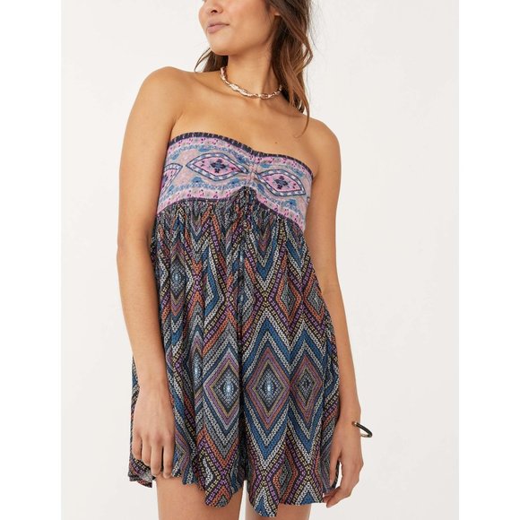 Free People Pants - 🎉LAST CHANCE🎉 NWT Free People Elowen Tube Romper / Dark Combo